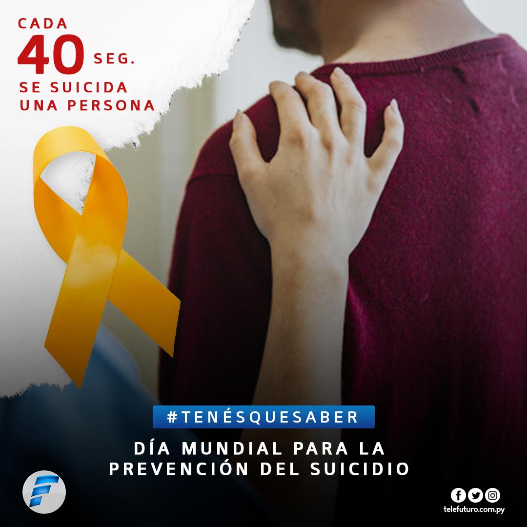 Hoy se conmemora el Día Mundial para la Prevención del Suicidio.

Cada 40 segundos alguien se suicida. Todos tenemos un papel importante a la hora de prevenir el suicidio, todos podemos dar un mano al que necesita ayuda.

Más detalles ➡ bit.ly/2A30Q7D

#TelefuturoPy