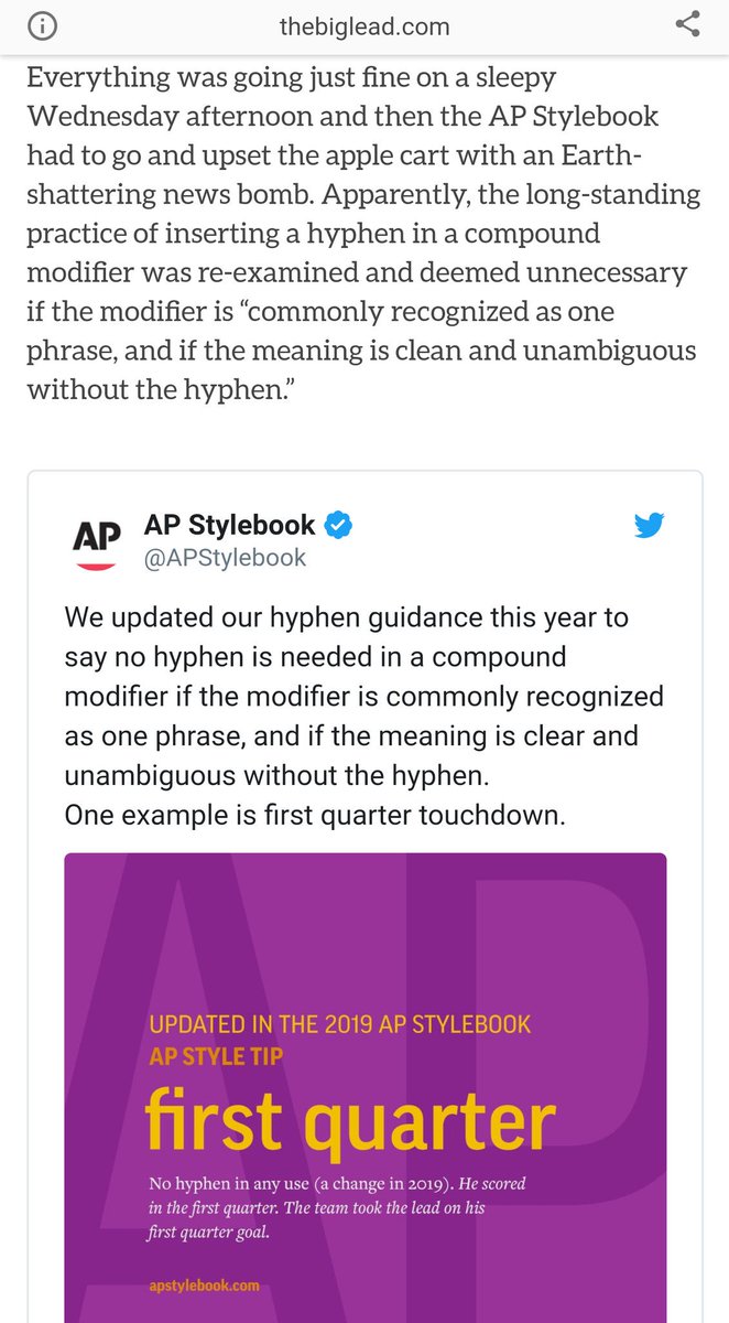 cschrunkeditor's tweet photo. *#grammar nerd warning*

Gasp! This is like blasphemy! Thank goodness I use @ChicagoManual and not AP!

https://t.co/Z2H3kRHktP https://t.co/NcgxVRLPh9