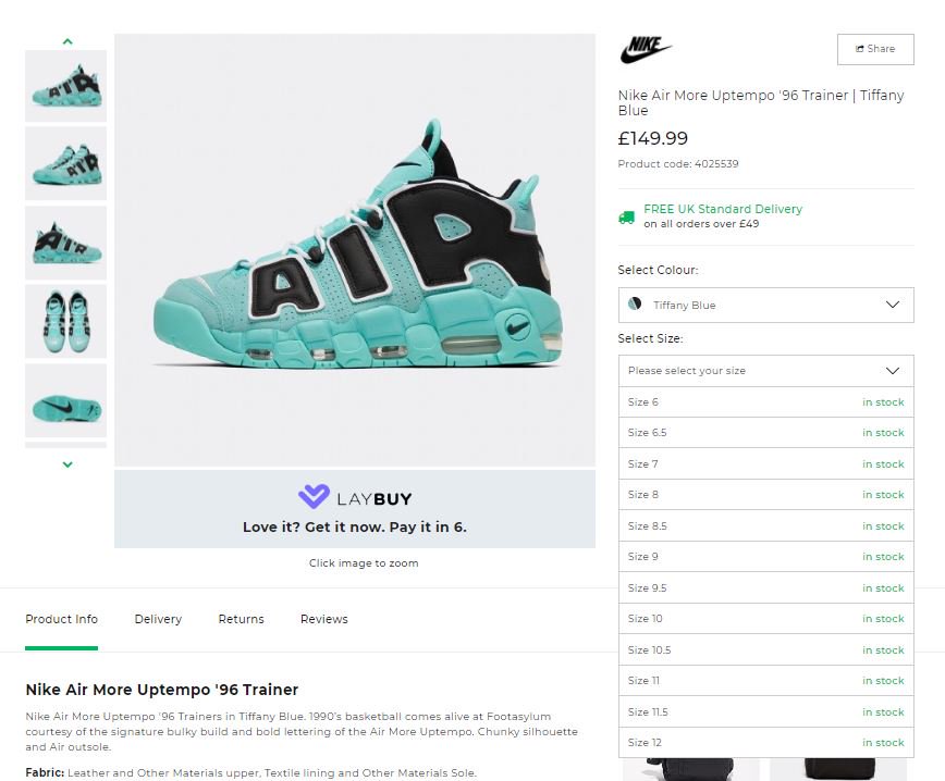 nike air more uptempo 96 tiffany