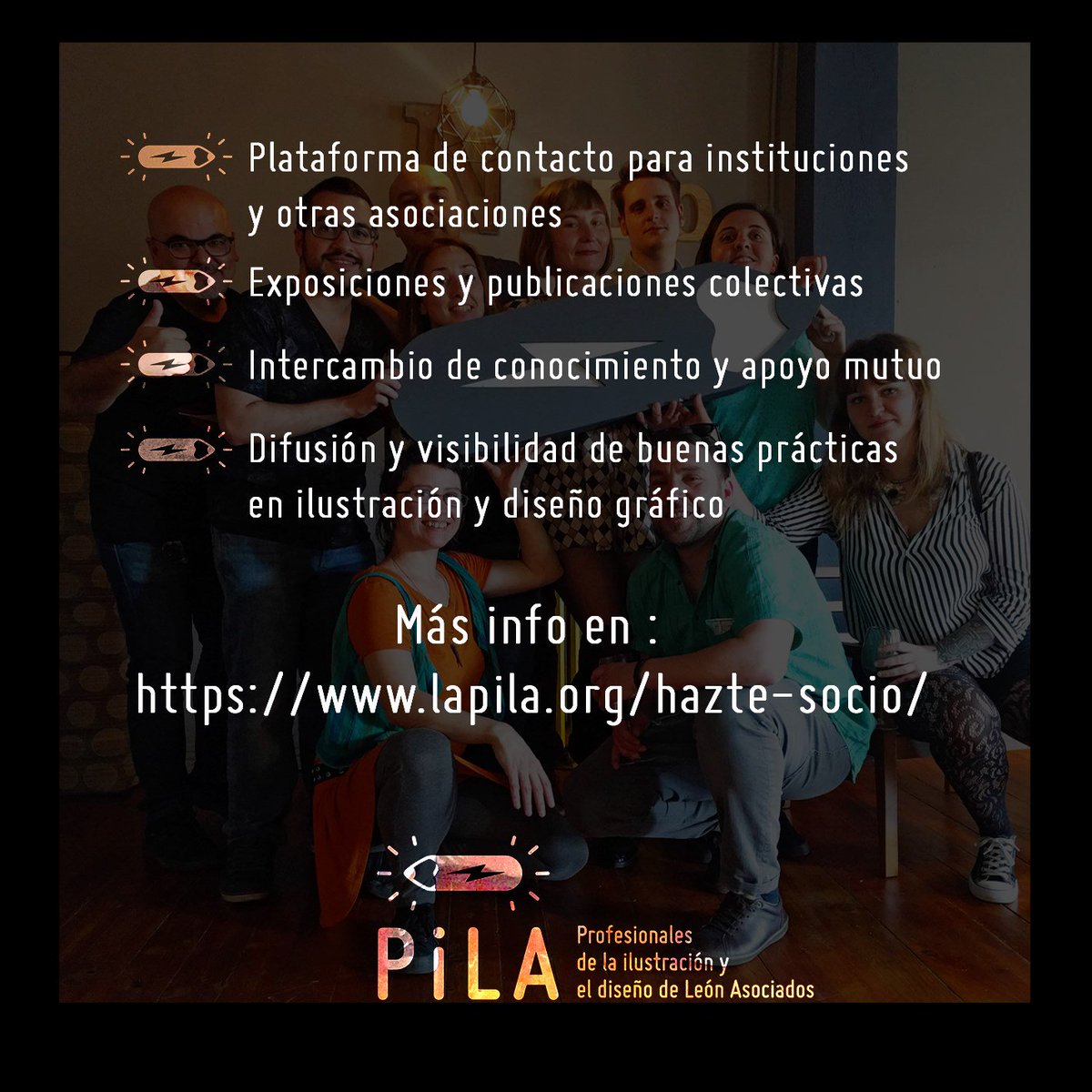 LaPila_org's tweet photo. ¡¡VENTE A LA PiLA!! 

Abrimos periodo de inscripción del 15 de septiembre al 15 de octubre

Empieza el curso formando parte de una asociación profesional para defender y poner en valor la ilustración y el diseño gráfico. ¡Te esperamos!

+Info aquí:
https://t.co/h09EovTbCg https://t.co/h1bpBewQbr
