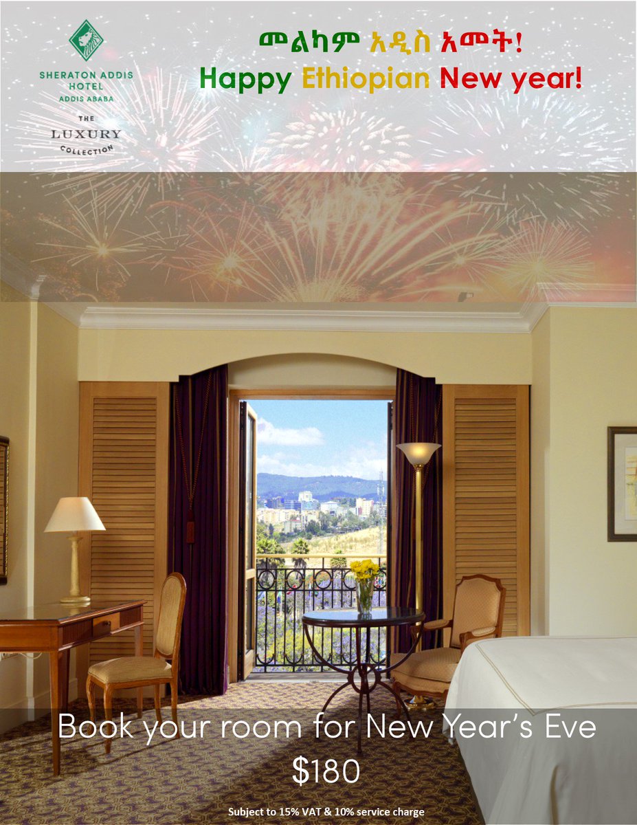 Book your room for the New Year’s Eve for only $180. Enjoy until your heart is content and relax knowing we will do the rest. #HappyNewYear #NewYear'sEve #Specialpackage #Bookyourroom #SheratonAddis #AddisAbaba