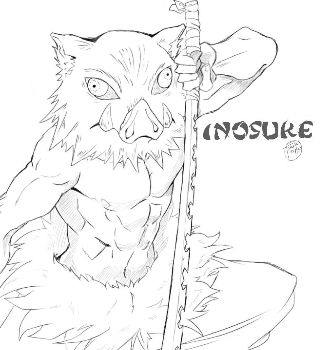 inosuke demon slayer Coloring Page - Anime Coloring Pages