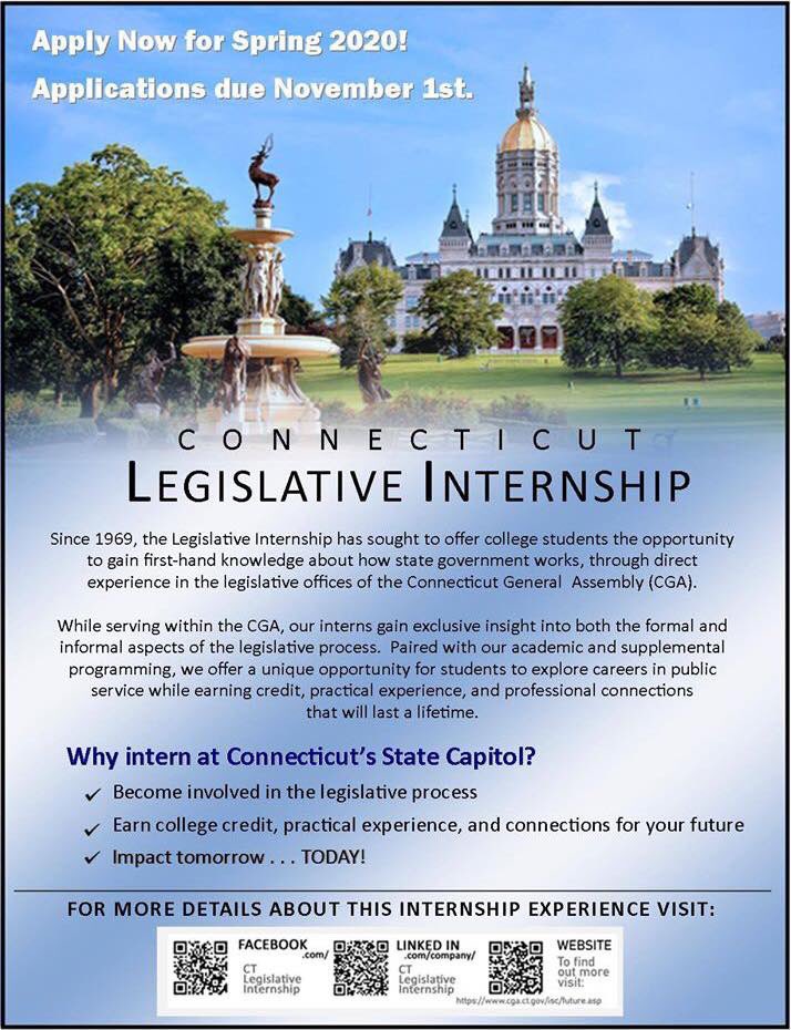 GayleAlberda's tweet photo. ICUMI: @FairfieldU @FairfieldCAS #politics students this is a great #CTpolitics internship opportunity at #CTcapitol! @CTLegInternship Application due Nov 1st! https://t.co/LKz1v1QVYB