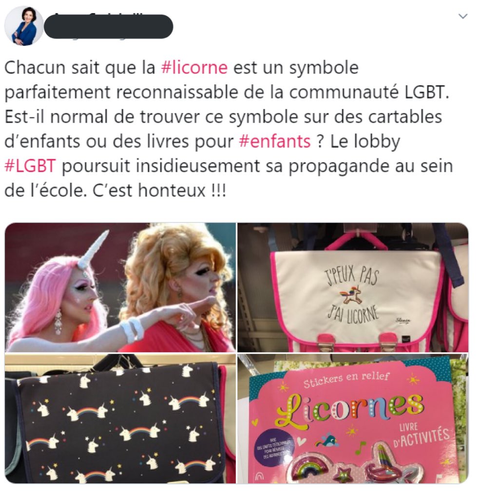 _Tes_Meres's tweet photo. - Comment t’es devenu homo ?
- J’ai eu un cartable licorne en CE1. 

Personne. Jamais. https://t.co/RUbLp4OoUd