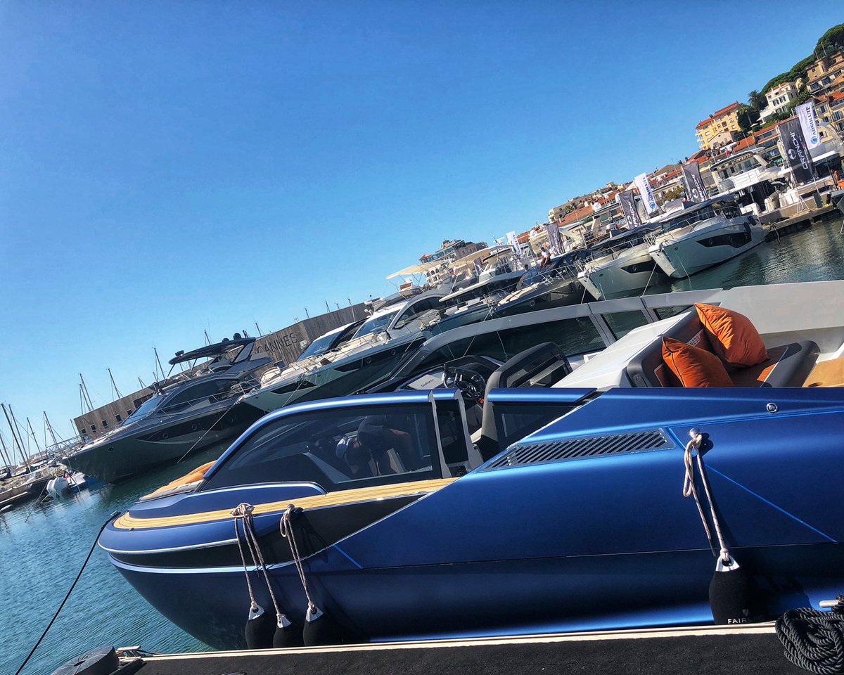 MatterXP_Ltd's tweet photo. Here at @YachtingCannes with the @FairlineLtd F//LINE 33. ‘The boat every enthusiast has been crying out for for the past 20 years’ says @mbymagazine #brandexperience #matterxp #blueskythinking https://t.co/FgDA3kXN1J