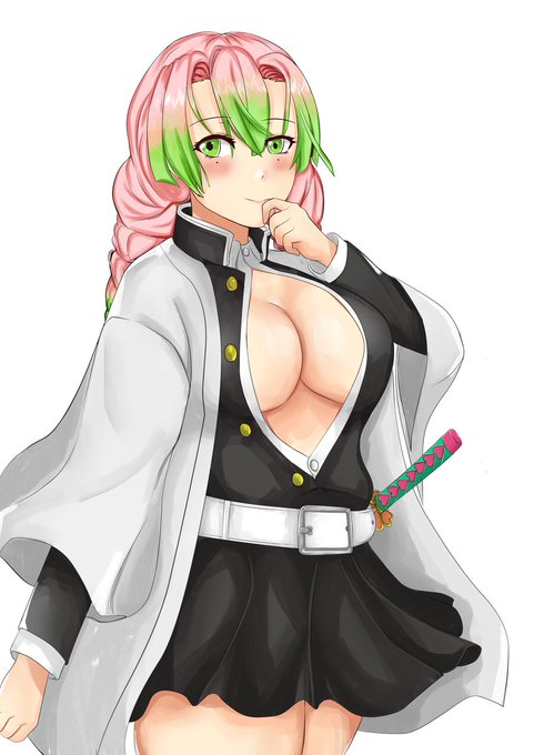 Tian KazukiさんがTwitterに投稿した甘露寺蜜璃(鬼滅の刃)のイラスト。