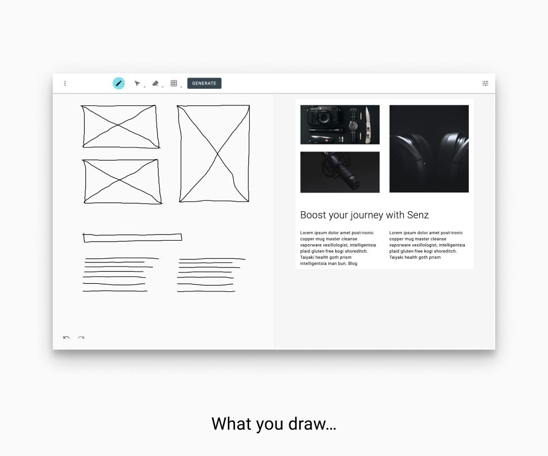 senz_io's tweet photo. Getting closer to #WhatYouDrawIsWhatYouGet. Senz is now rendering images and paragraphs to match your #wireframe in size and length. #makewithsenz #lowcode https://t.co/Xkt4O0JeQ4