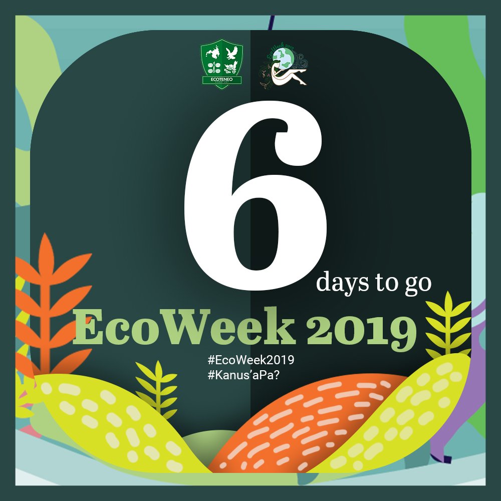 EcoteneoSAMAHAN's tweet photo. Kanus'a pa?
Only 6 days left for EcoWeek 2019 and get a chance to meet with your fellow students who are as eco-conscious as you!
Download our official primer here https://t.co/r5NJhy2ma4
#EcoWeek2019🌿
#Kanus'aPa?😯
#SayNowToClimateAction⛅ https://t.co/Rrv4ViNnrt