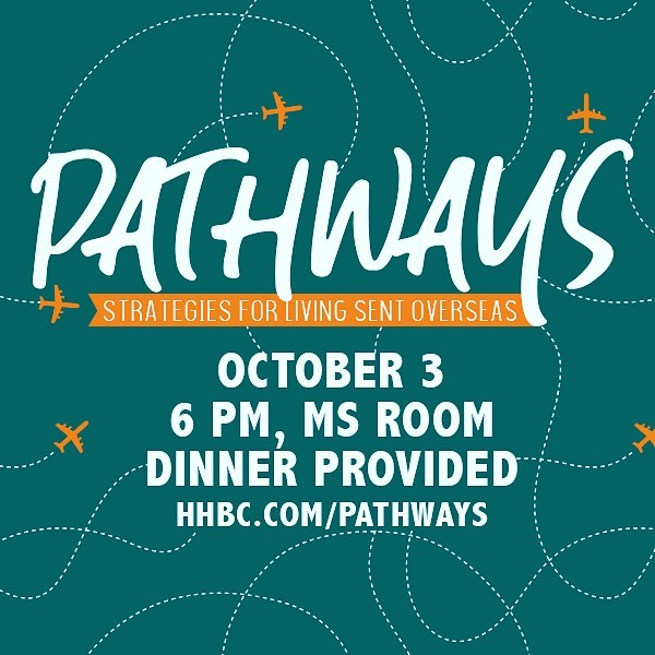 hhbcgo's tweet photo. Do you have a heart for the nations? Have you wondered how you can “live sent” overseas? Join us October 3rd as we explore different pathways for pursuing a life of living sent overseas led by some experts in the field. https://t.co/ZpnZg2IiGI https://t.co/phNhboTfcp