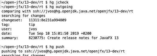 johanvos's tweet image. One of final last steps towards another great JavaFX release... #OpenJFX