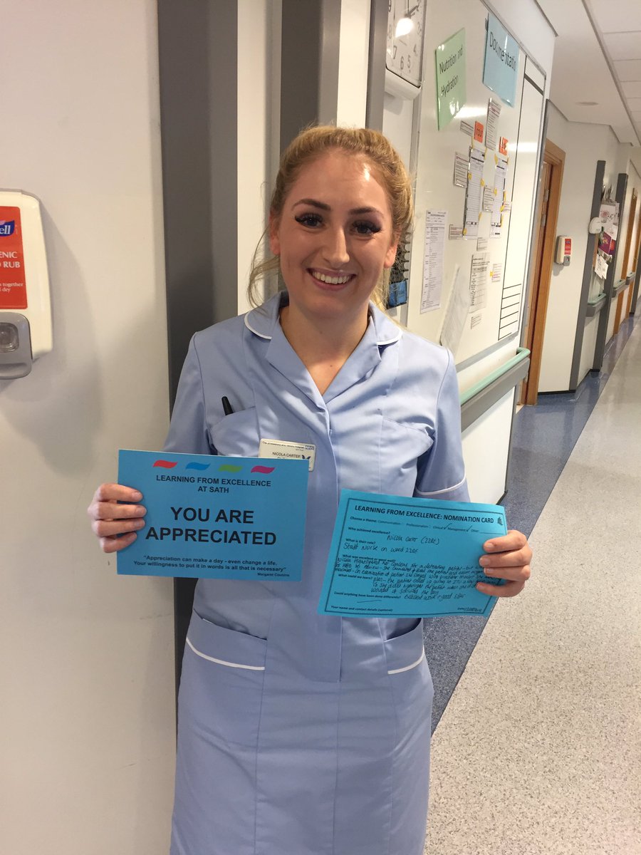 Here is Nicola from our respiratory ward <a href="/sathNHS/">SaTH</a> nominated for her excellent SBAR handover and quick response to starting treatment on a deteriorating patient prior to our arrival <a href="/sath_excellence/">Learning From Excellence at SaTH</a> Well done Nicola