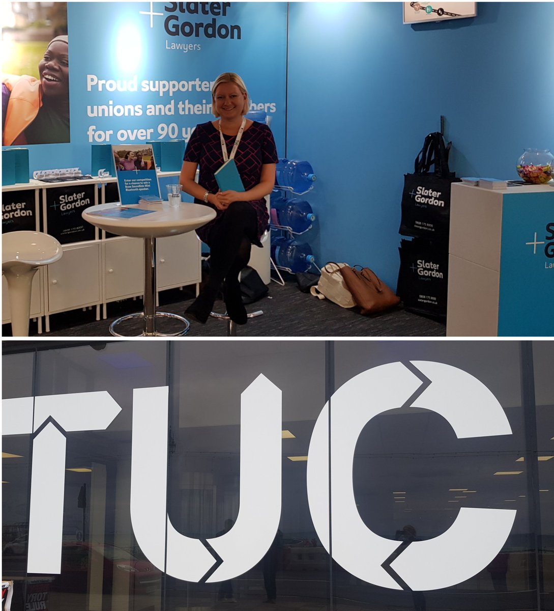 RachaelGooding's tweet photo. Meeting lots of new faces at #TUC2019 Brighton - come and see our @SlaterGordonUK team on stand 56! https://t.co/dNVBRw7AIi