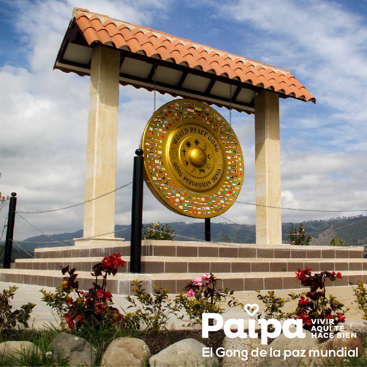 El Gong de la Paz Mundial sonó por primera vez el año 2003 en Indonesia 🇮🇩, a partir de ese acontecimiento se generaron réplicas alrededor del mundo, enviando un mensaje de paz para toda la humanidad. Hoy en nuestra tierra se levanta una de ellas 
#Paipa #VivirAquíTeHaceBien.