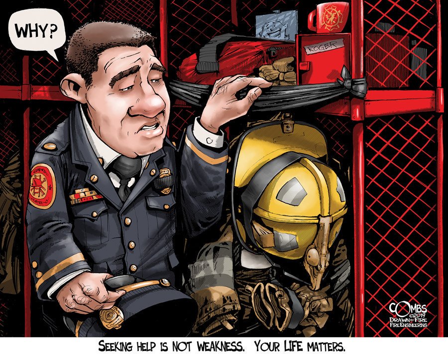 HowickFire's tweet photo. #WorldSuicidePreventionDay You are not alone. Speak up, Reach out. #SickNotWeak #BellLetsTalk #breakthesilence @IGotYourBack911 πΈ @paulcombsart #drawnbyfire https://t.co/1DzPoVRFZZ