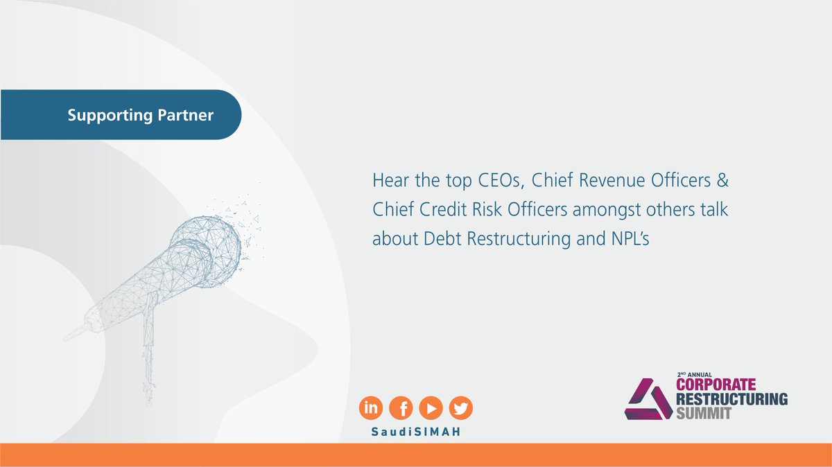 SIMAH | سمة (@saudisimah) on Twitter photo #SIMAH is glad to be the supporting partner for the 2nd Annual <a href="/CorpRS/">Corporate Restructuring Summit 2019</a> on 11th & 12th Sept 2019 at Dubai. Visit crs19.com for more information. #CorpRestructure19 #SIMAH is glad to be the supporting partner for the 2nd Annual <a href="/CorpRS/">Corporate Restructuring Summit 2019</a> on 11th & 12th Sept 2019 at Dubai. Visit crs19.com for more information. #CorpRestructure19