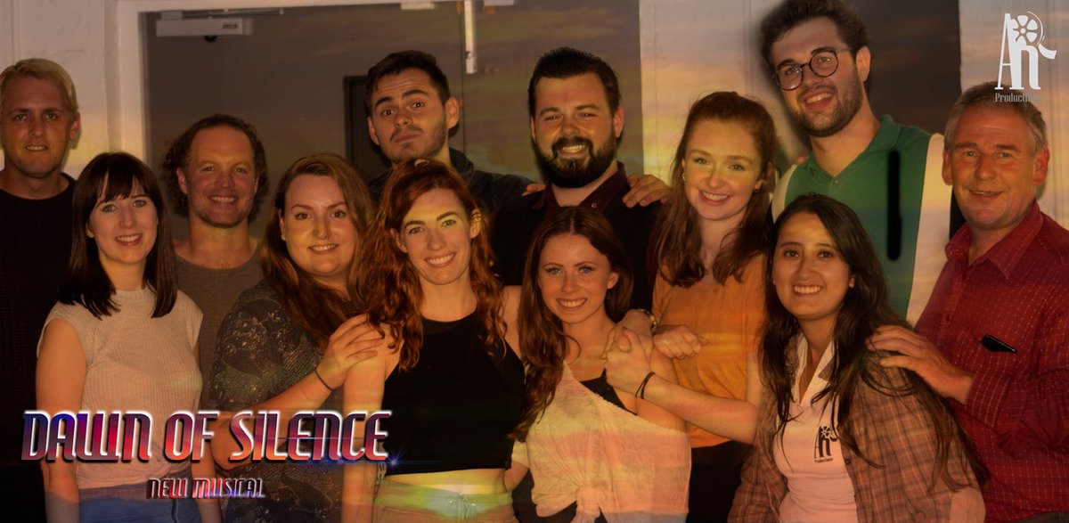 DoSMusical1's tweet photo. A photo with our amazing cast with the composer @LyndonSamuel and our director @KevinRu97633494 Love this cast! DO YOU HAVE YOUR TICKETS?π if not you have to go to @TristanBates webpage and buy them now! #DawnofSilenceMusical #EmbraceFestival #ARProductions #NewMusical https://t.co/xgb12SkFEs