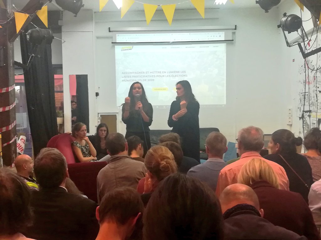 DemOuverte's tweet image. 📖 @ClaraBdh et @AuroreBimont de @SystemeD_ présentent leur projet de Livre Blanc des bonnes pratiques de #démocratie participative pour aider les futurs maires à mettre en place une #DémocratieOuverte au lendemain des #Municipales2020.