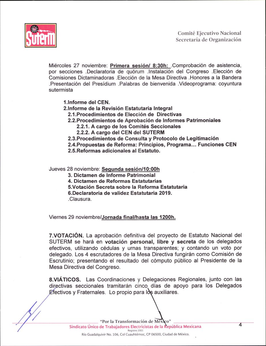 SUTERM_NACIONAL's tweet photo. Convocatoria XIX Congreso Nacional https://t.co/4W8TZCNqqZ