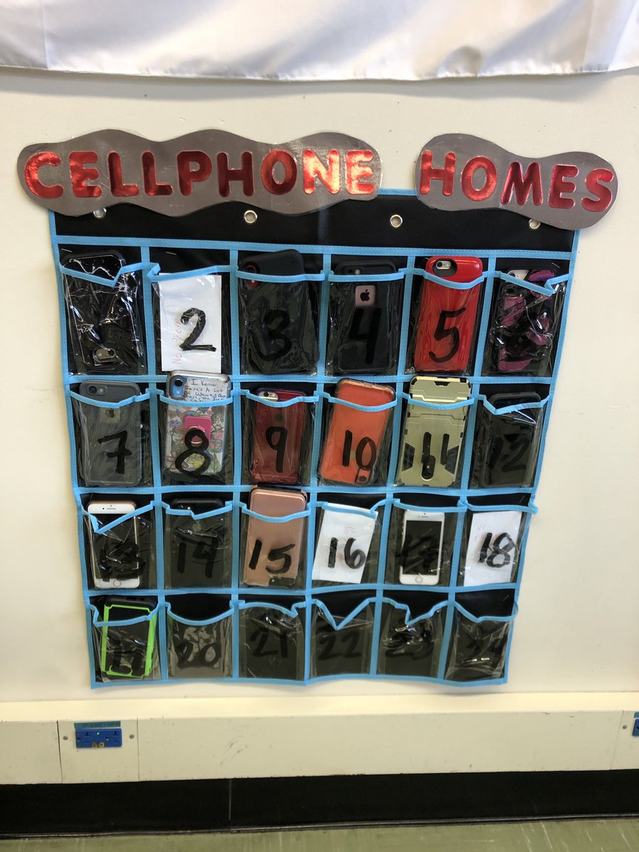 ms_pellicciotti's tweet photo. Everyday as students come in each student places their phone in their “cellphone homes” as a way to limit distractions in the classroom! #DailyProcedures #MaximizeClassTime #LimitDistractions https://t.co/nWC2MQENgf