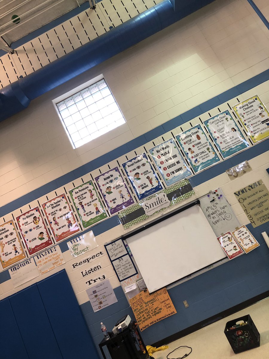CoachReynoldsPE's tweet photo. Loving my new Project CLASS posters for our gym! #pbis #projectclass @SBISD @ThornwoodSBISD https://t.co/DPJ4z4iYtX