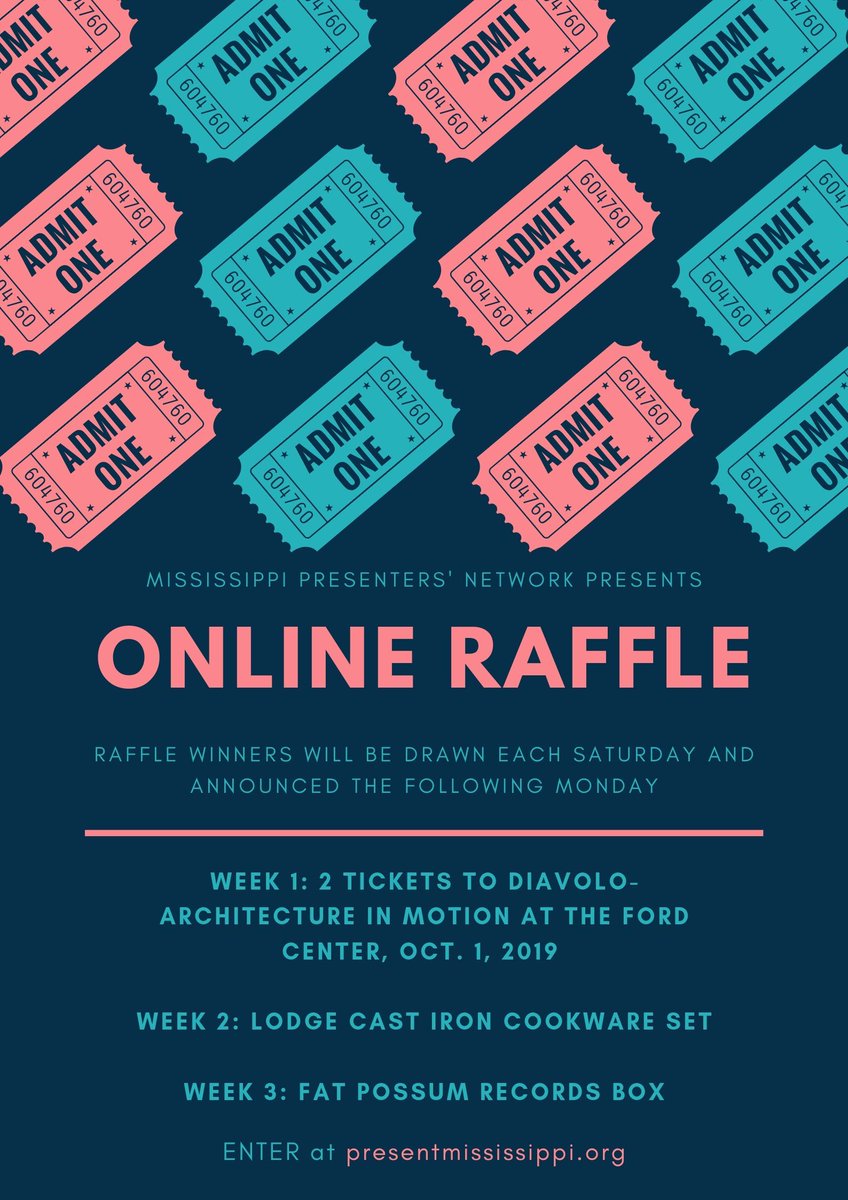 Yesterday we launched our Fundraising Raffle, featuring items from arts organizations and arts-based businesses! Every Monday, we'll announce the item for the week, then you'll have ONE WEEK to donate $10 or more at buff.ly/2YrXnNW!