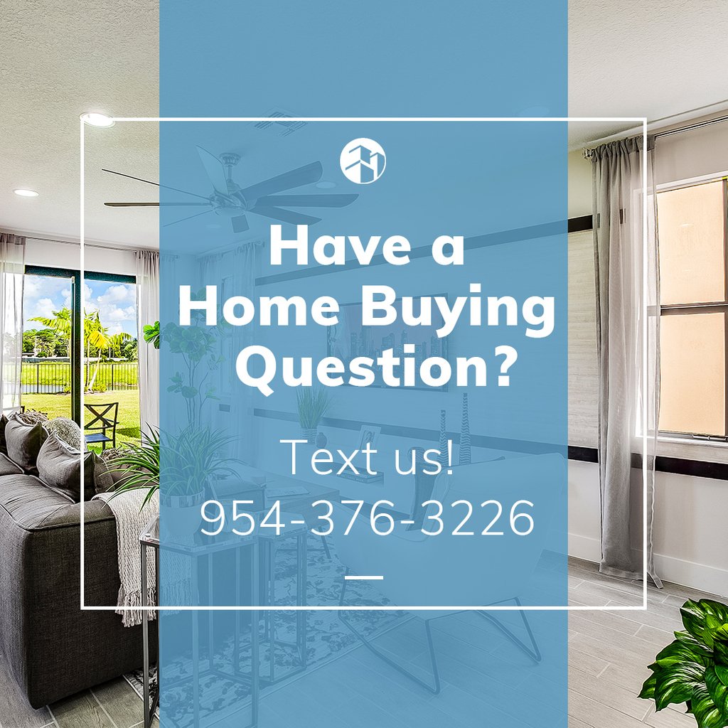 Have a home-buying question you want answered? Text it to us to be featured next week! 

#13thFloorHomes #SouthFlorida #NewHomes #SingleFamilyHomes