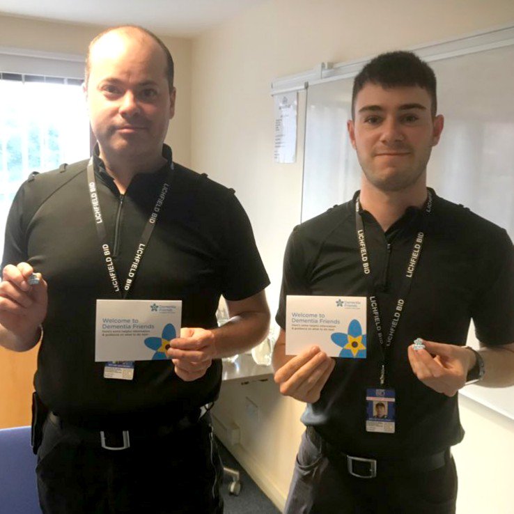 Both BID Support Officers James and Brendon have attended a #DementiaFriends session hosted by Lichfield Dementia Friends Champion @MattClayLG which will prove invaluable when assisting the public living with dementia #CareInTheCommunity <a href="/DFC_WestMids/">Dementia Friendly Communities, Midlands</a> <a href="/DementiaFriends/">Dementia Friends</a>