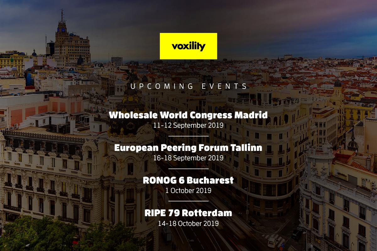 Here is our calendar of upcoming events featuring some must-attend gatherings for peering &amp; Internet communities. Take a look at the events scheduled for this year to see where we’ll be next! voxility.com/upcoming-events