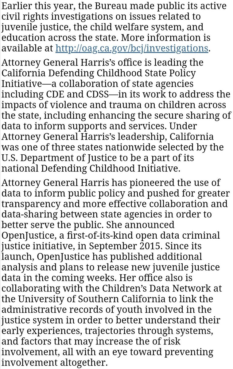 50 Times  #Kamala Accomplished/Advocated for  #CriminalJusticeReform11.AG- BCJ partnered w/USC to link data from the DOJ & Social Services’ case mgmt systems to enable researchers for the 1st time to better determine the overlap b/w CA’s child welfare &juvenile justice populations