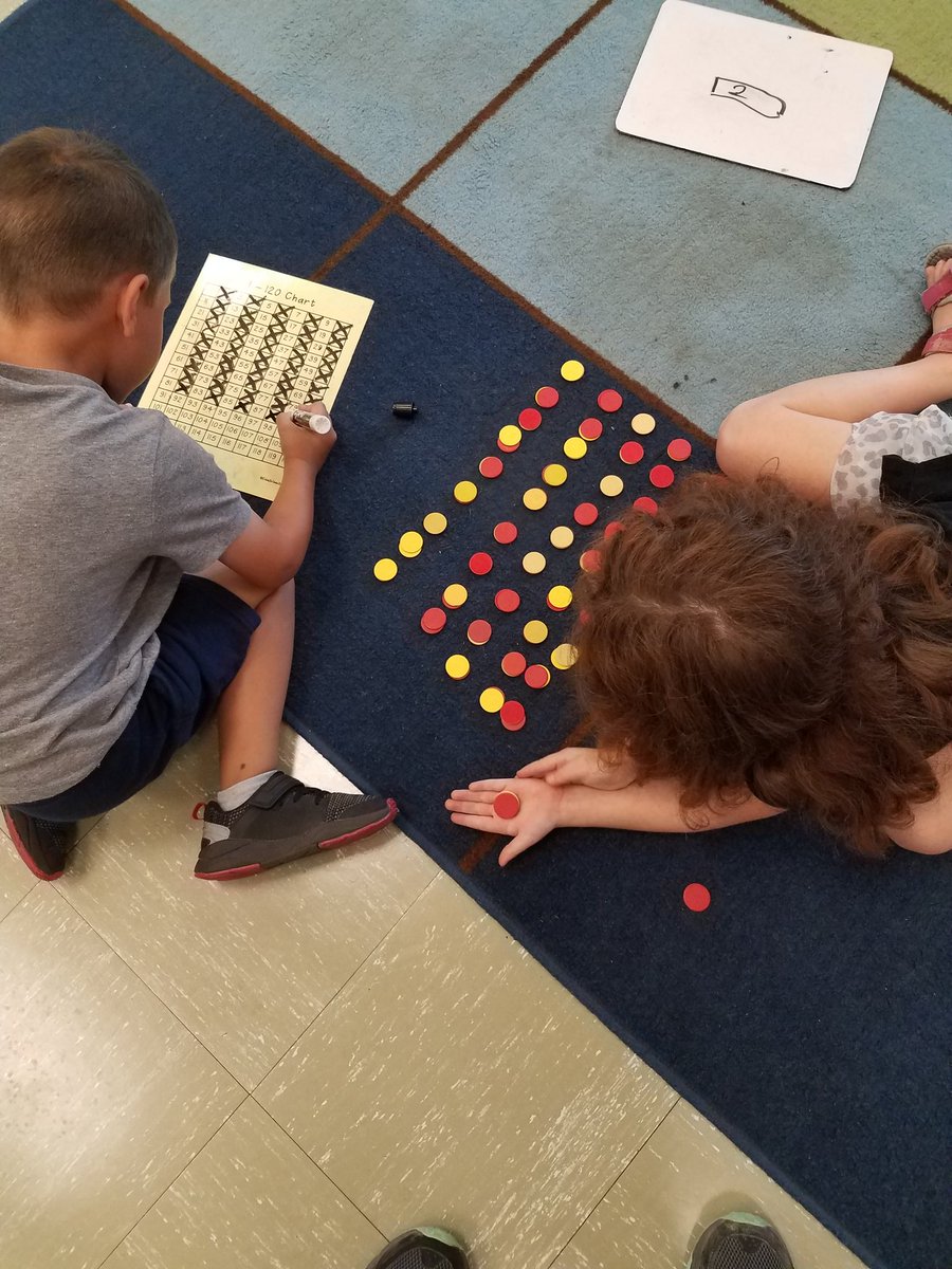 Great strategies in math today! Students using what they know about the 120s chart to count <a href="/FountaindaleES/">Fountaindale</a>