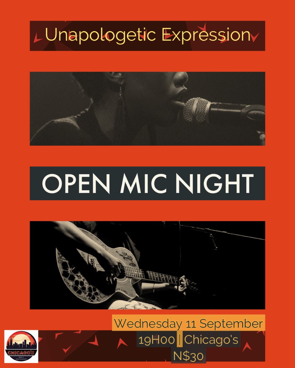 🎤✨THIS WEDNESDAY we welcome both POETRY &amp; MUSIC (acoustic) to the stage at Chicago’s, hosted by our very own <a href="/ashwynmberi/">Ashwyn Mberi</a> ! Show starts at 19h00 (sign up from 18h30👊🏾)
NB: ALL levels of experience are invited, so please don’t talk yourself out of stepping to the mic💫❤️