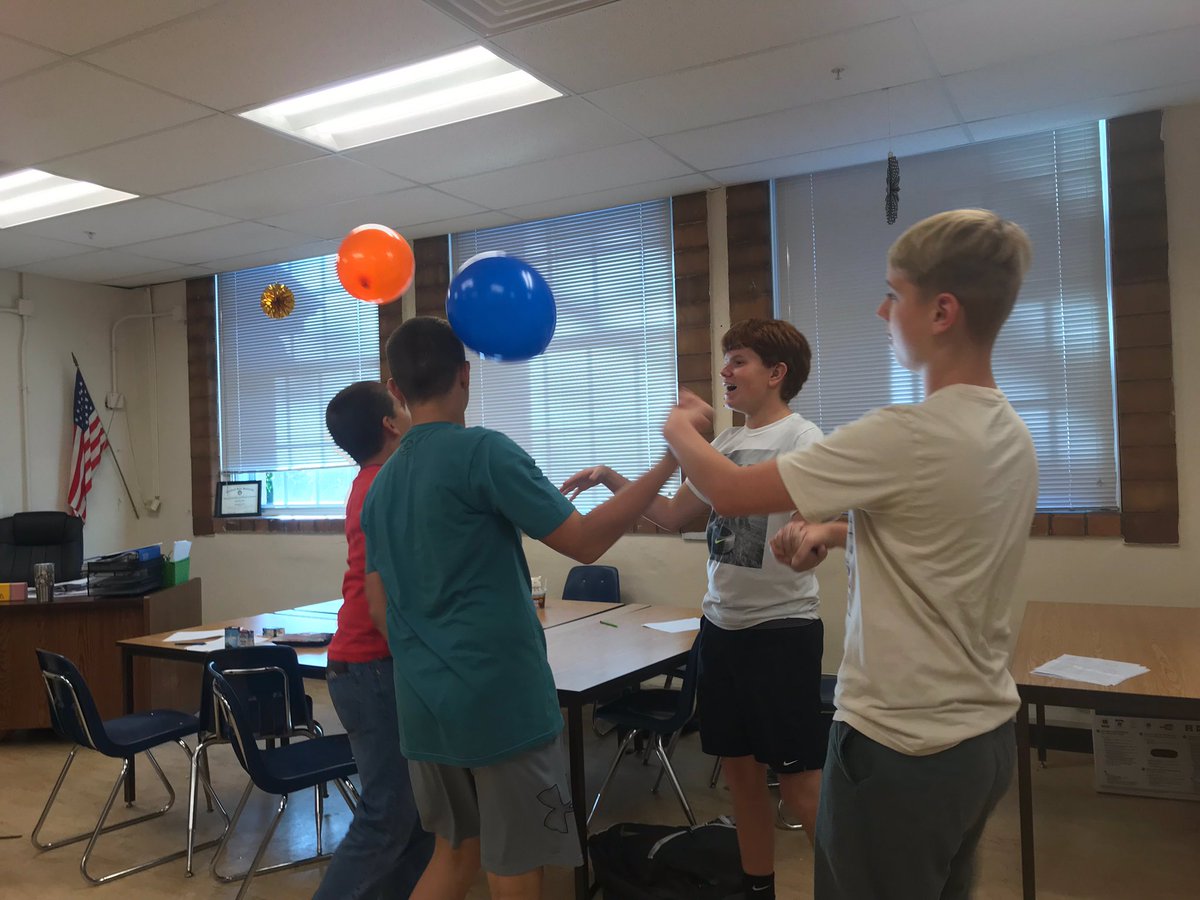 JAGkentucky's tweet photo. Simons Middle School JAG Kentucky students taking a brain break with Kagan Silly Sport: Balloon Bounce.
#SimonsMS #brainbreak https://t.co/CmqmkeamHL