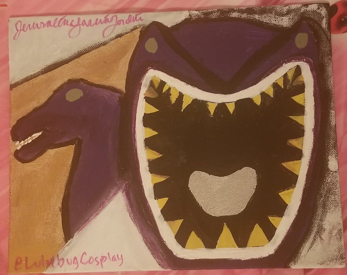 jgarciajordan's tweet photo. Acabé de pintar esto anoche porque voy a conocer a la actriz de Kendall, @claireidactyl, en @morphinexpo este sábado. @jezzylw ¡Quisiera poder mandarte algo como esto! Intentaré tomar fotos ya que planeo vestirme de mi cosplay del personaje. #PowerRangers #PRDC #PRDSC #DinoCharge https://t.co/bdYumMuQMB