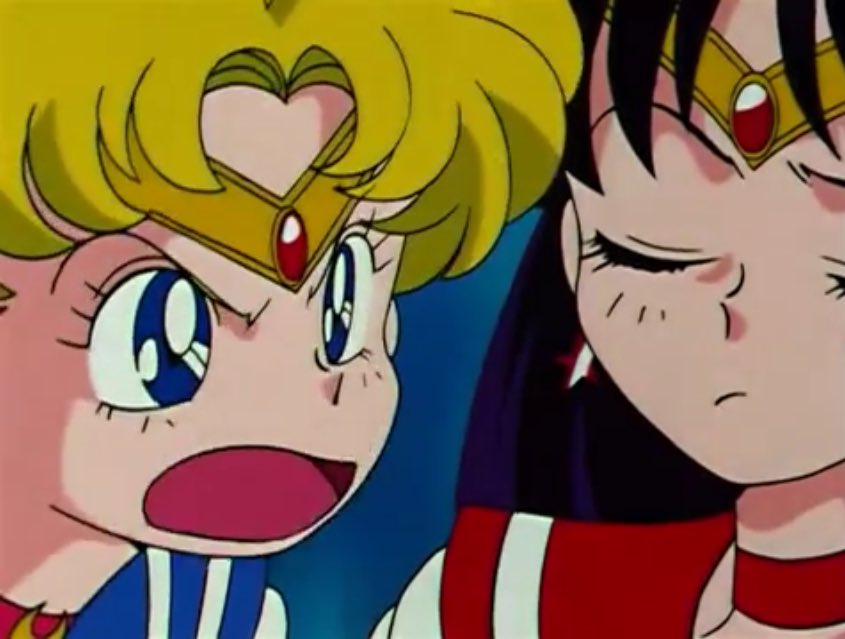 UGH I SHIP USAGI AND REI SO MUCH SJFJFJSDHusagi: rei/mars is so mean huhuhu uhhhh wait what would she think of these dumplings and my hairstyle rei: usagi is a dimwit i can’t help but insult her everytime ughhh but she’s my baby you can’t touch her  #sailormoon