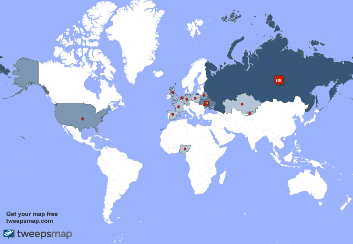 mill_tagi's tweet photo. My followers live in Russia (69%), Ukraine(13%)... Get your free map: https://t.co/c5XYOVH6NA https://t.co/qI3Ydut3XW