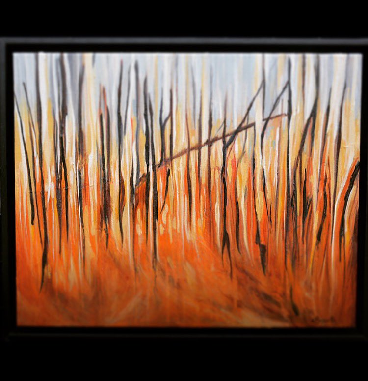 BozarthArt's tweet photo. I donโt want to say goodbye to summer, but the trees have other plans. ๐๐#northernlife #fall #autumn #canadianart #acryliconcanvasoriginal #autumnlandscape #abstractart #abstractexpreassionism #expressionism #aspenstand @BozarthArt https://t.co/JOqkZgjoJj