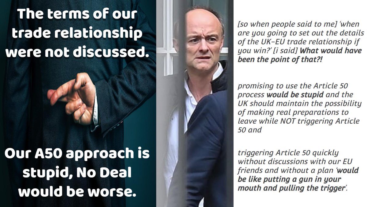 The way we triggered Article 50 was contrary to what was proposed in the referendum. The campaigns knew there was no plan, their advice was to wait. Ignored. And No Deal? Wasn't even a concept.From the first moment, leave or remain, we handled this badly. We should  #brexend it.