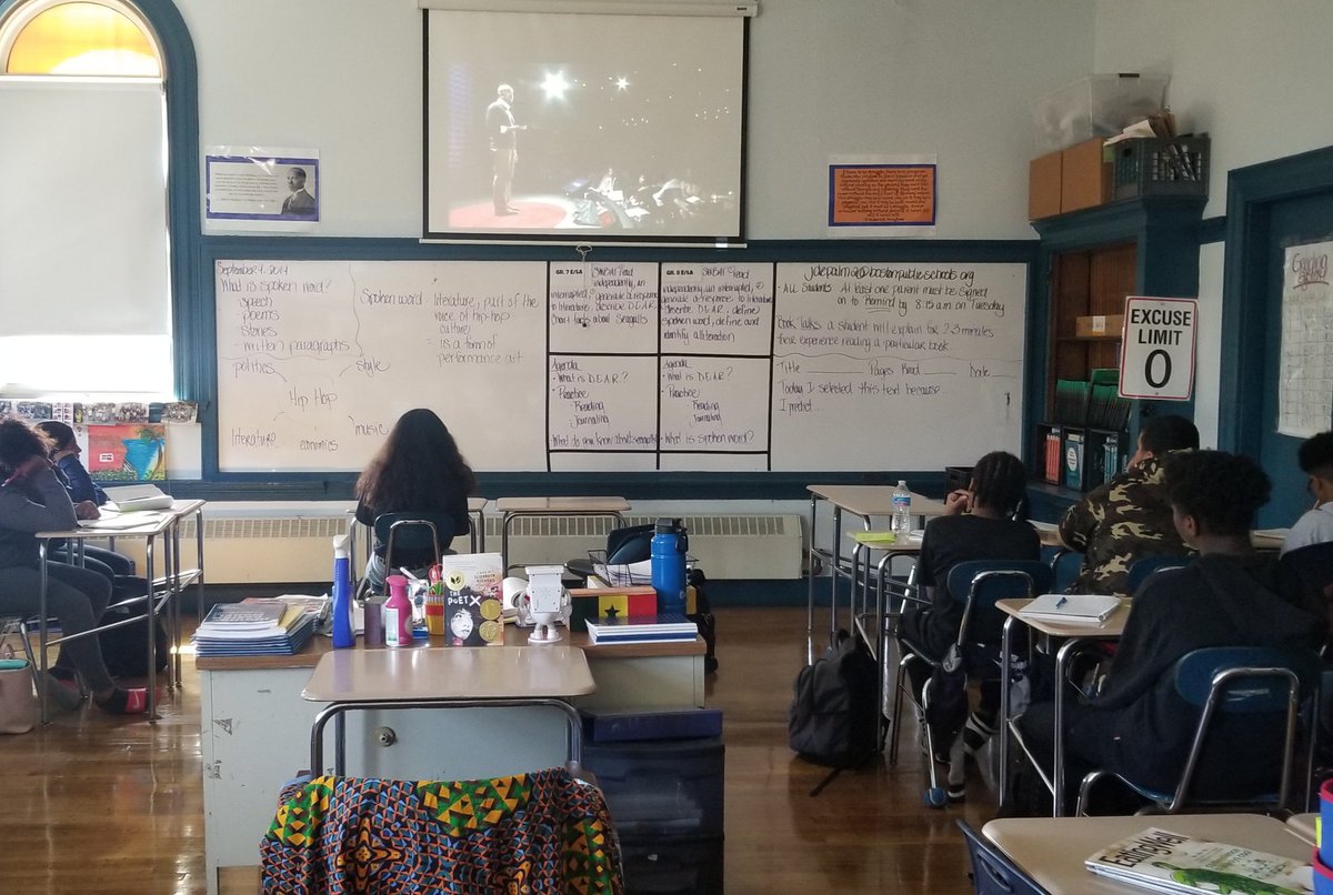 BKLYNRefugee's tweet photo. Kick off for this year's spoken word unit...@ClintSmithIII! #letsgo #spokenwordnerd #thebeautifulstruggle @BTUPilot https://t.co/dtp9kHlhd7
