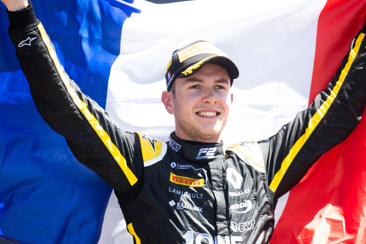 Formula2's tweet photo. Today, we remembered the shining light of one of our brightest stars, Anthoine Hubert, with the rest of the motorsport community.

Our thoughts have been with those closest to him, as his life was celebrated today at Chartres Cathedral. https://t.co/ULlgzcpkG9