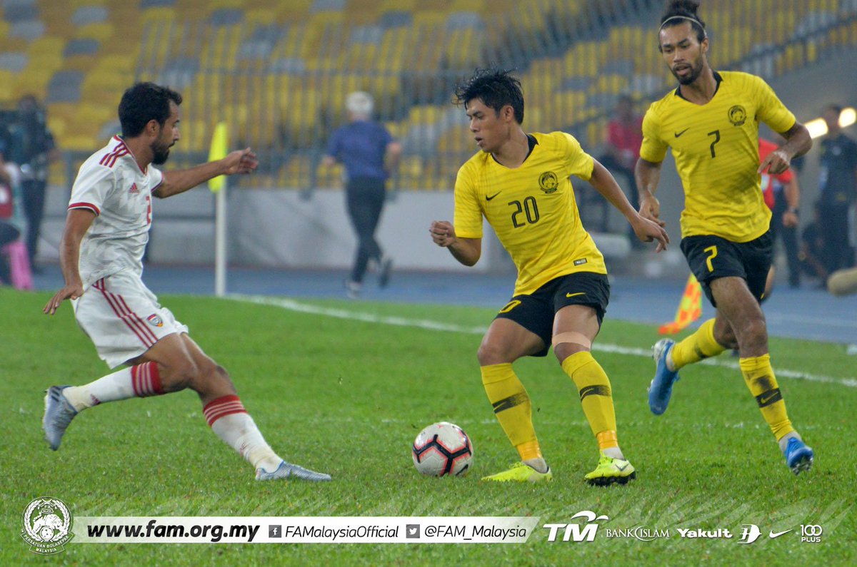 FAM_Malaysia's tweet photo. 2022 World Cup/2023 Asian Cup Qualifiers | Tuesday, 10th September 2019

Full Time

MALAYSIA 1-2 UAE
Syafiq Ahmad 1'; Ali Ahmed Mabkhout 43' 75'

#FAM #HarimauMalaya #AsianQualifiers https://t.co/WE8EdpVwL9