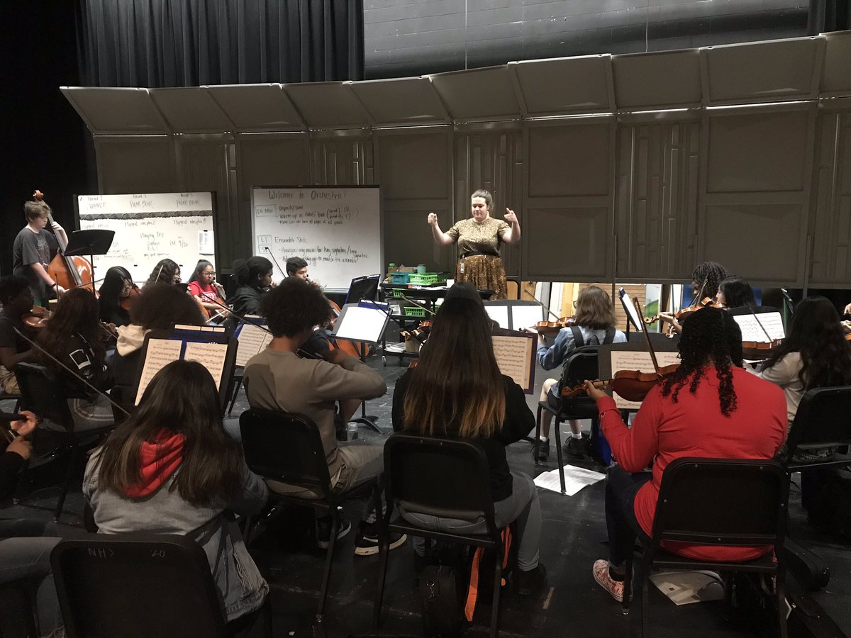 Orchestra is working on their ensemble skills. Self and peer review is in full effect. #pbn