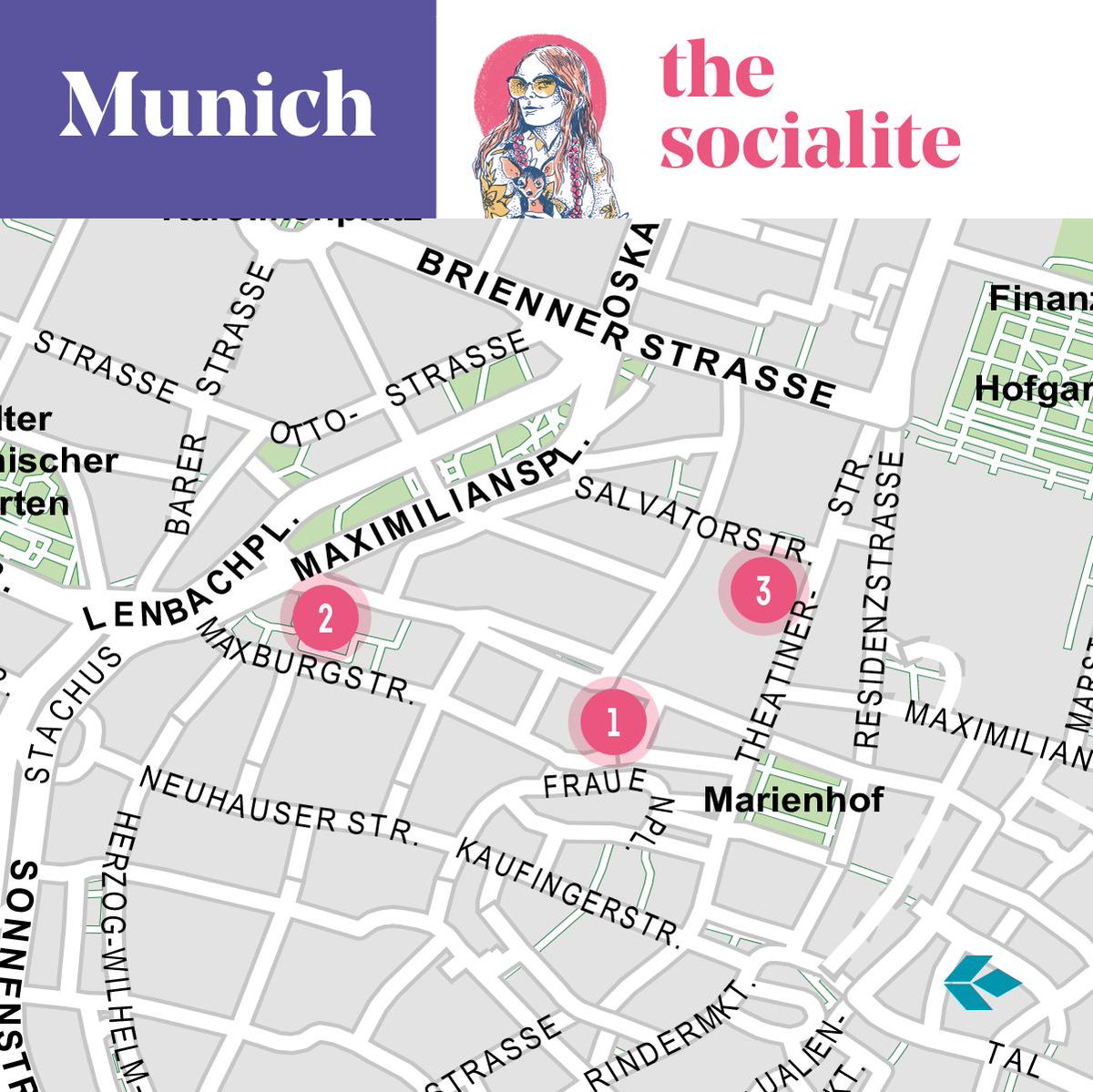 Air_Dolomiti's tweet photo. A trip along Fraunhoferstraße in #Munich with our #Socialite is sure to turn your head. Follow the map and visit the city centre in half a day. Can you keep up with her? https://t.co/cOisP7ShQj #AlternativeGuide https://t.co/tHgtzbEbuq
