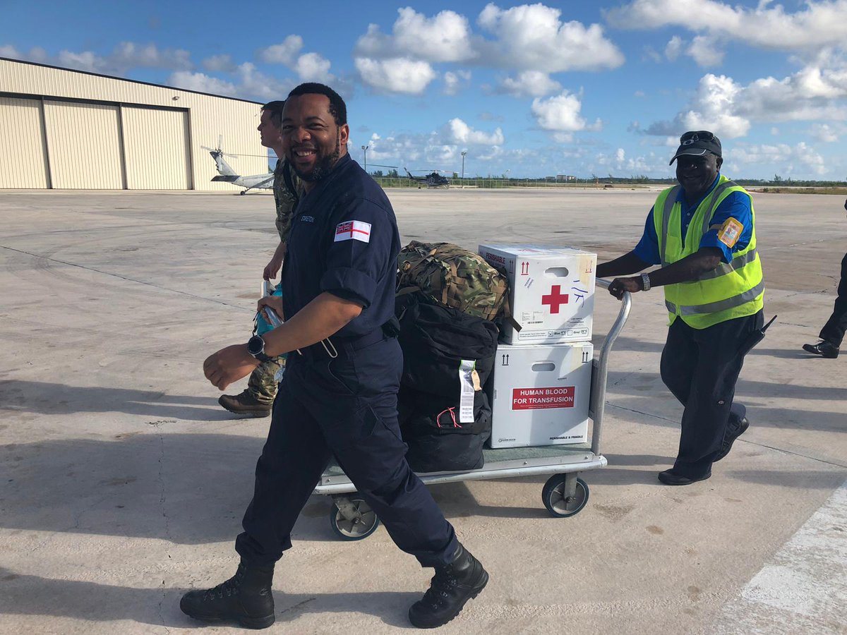 Mounts Bay's RFA and RN MedTechs and SurgLt have been vital as the Role 1 support on the ground in Great Abaco. They are now enhanced with our Role 2 team who can provide the necessary damage control resuscitation and surgery if required.
