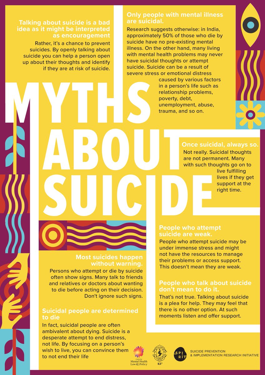 On #WorldSuicidePreventionDay here are some #facts for busting common #myths around #suicide. Busting these myths can help end the silence around suicide prevention. #SuicidesArePreventable #WSPD2019