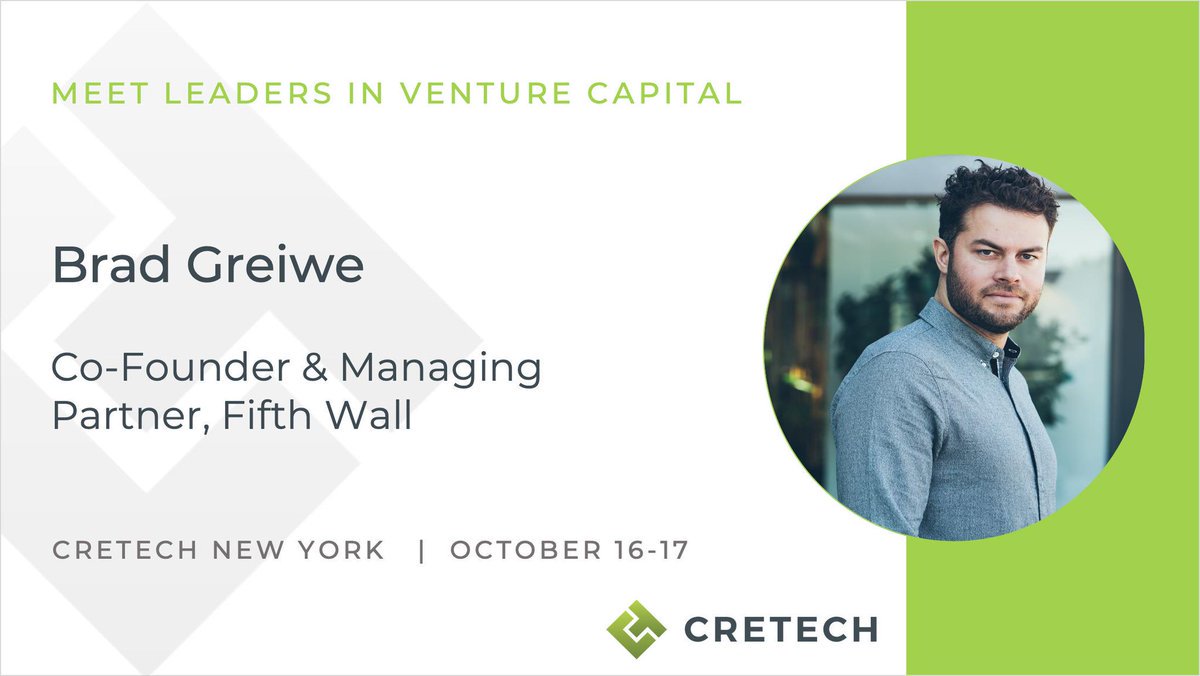 Bradley_Greiwe's tweet image. Join us for @CREtech NYC on October 17, 2019 where @BrendanFWallace and I will deliver a keynote presentation spanning the history of @fifthwallvc , our current investment focus, and future trends in the #BuiltWorldTech sector. Learn more here: ow.ly/FcV450vUdwi