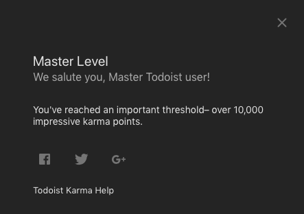 Master Achieved! <a href="/doist/">Doist</a> <a href="/todoist/">Todoist</a> #gtd #productivity