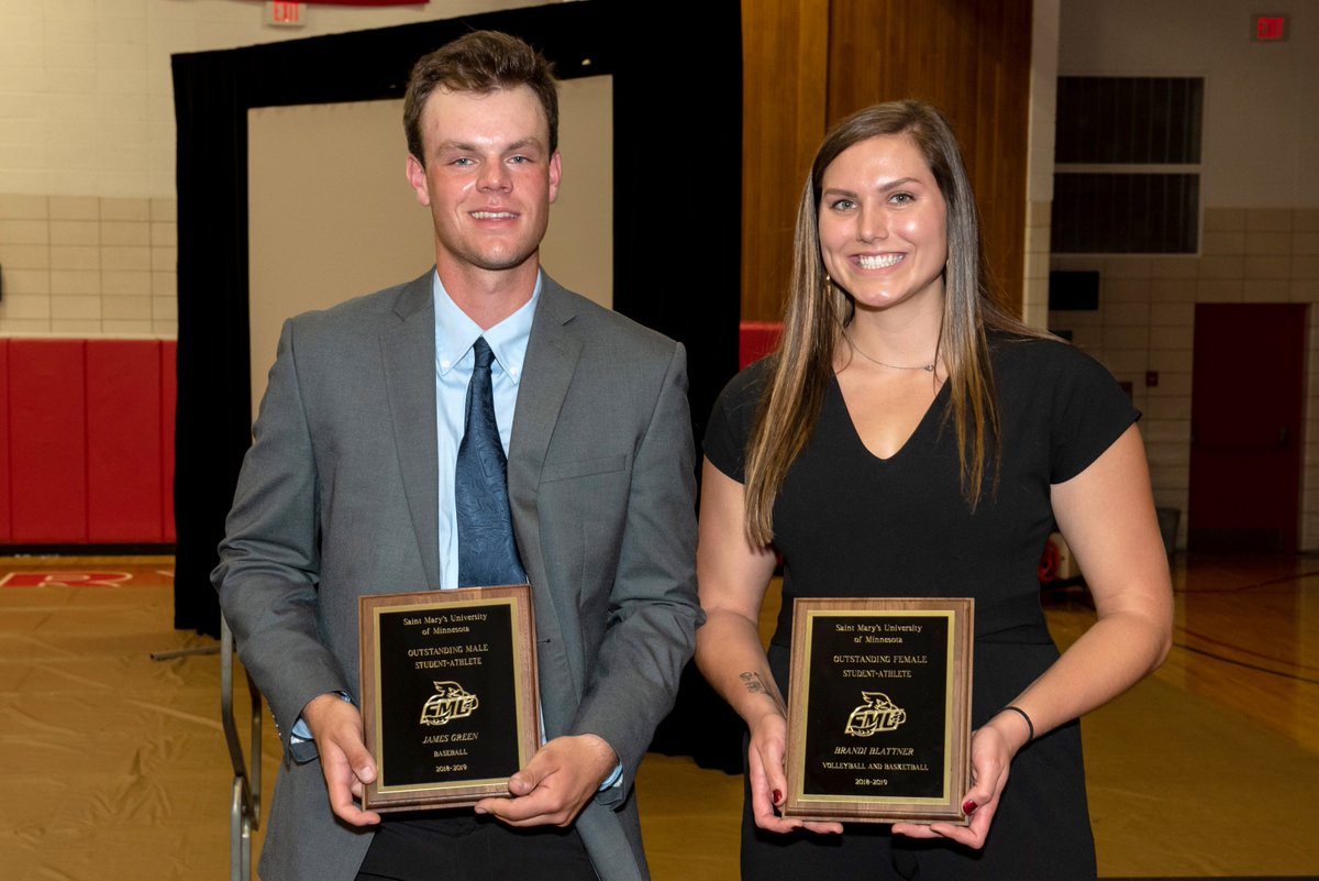 smumn's tweet photo. The "BEST IN THE NEST!" Congratulations James Green and Brandi Blattner (Outstanding Male and Female Athletes) and all our deserving Cardinal athletes: https://t.co/x2z0fJRFG3 https://t.co/IP5a06vJqX