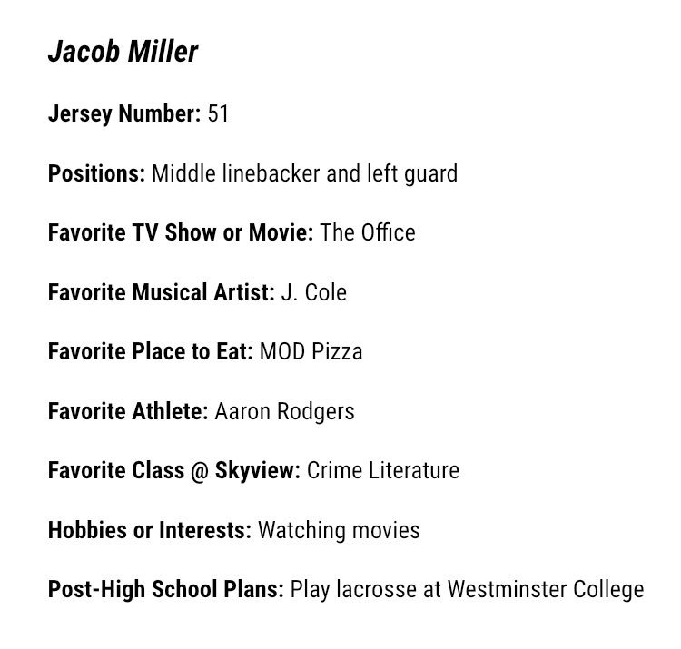 Get to know Jacob Miller in this installment of Storm Senior Spotlight!