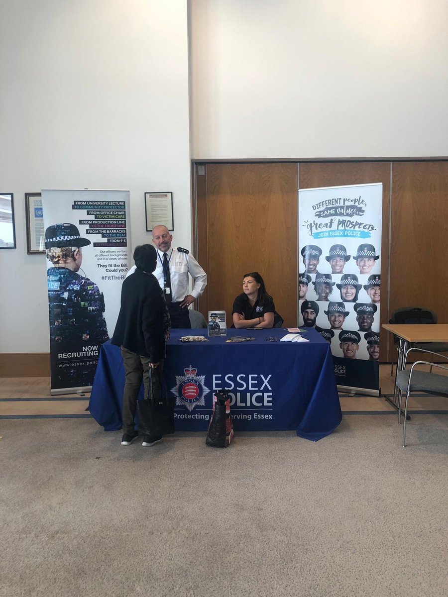 EssexPoliceUK's tweet photo. Our recruitment team also spent the day at the event, talking to ladies about becoming a police officer or Special Constable. Find out if you #FitTheBill now: https://t.co/HkG0T9Gzu5 https://t.co/DomxbEoFjE