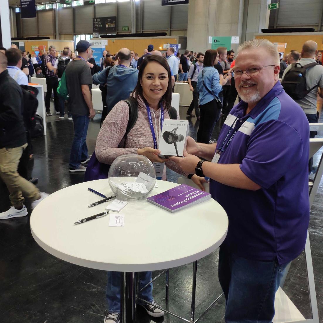 almworks's tweet photo. Congratulations to Lesley K., who won our Bose Soundsport raffle! 🎉 #AtlassianOpen #Structure4Jira #StructureCloud #AgileGantt #Jira #PPM https://t.co/AaaYjtW1mR